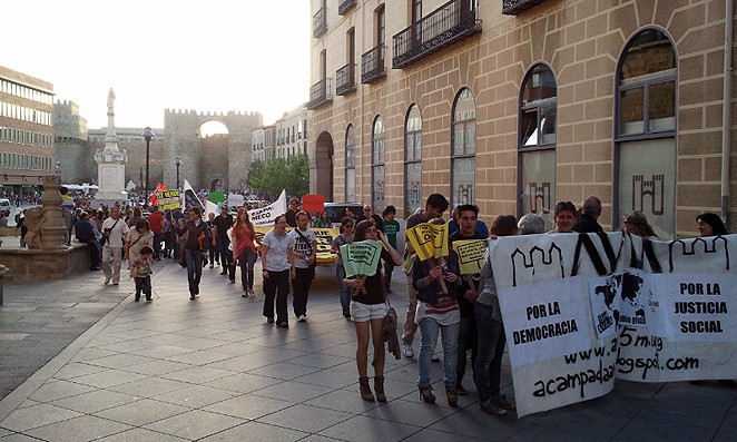 Manifestación del primer aniversario del Movimiento 15M en Ávila.  