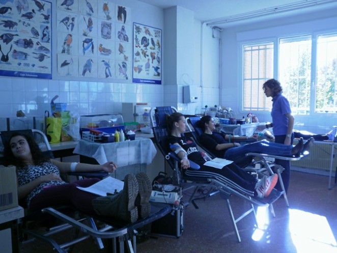 Jornada de donación de sangre en la Escuela de Educación y Turismo de Ávila. 13 noviembre 2012.