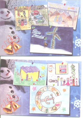 El Colegio de Peritos e Ingenieros Técnicos Industriales de Ávila elige tarjeta de felicitación navideña con el segundo concurso de dibujo infantil para hijos y nietos de sus colegiados. Dibujos ganadores. 21 diciembre 2012.