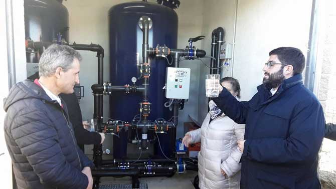 El presidente de la Diputación en la potabilizadora de Muñico.