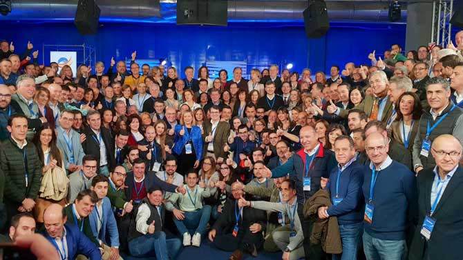 Militantes del PP de Castilla y León en la Convención Nacional.