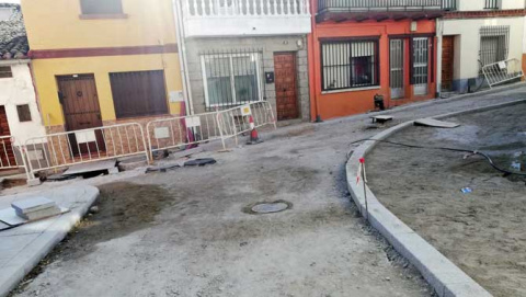 Obras en el casco antiguo de Sotillo de la Adrada.