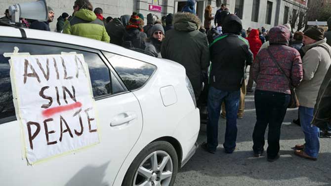 Manifestación contra los peajes en 2018.