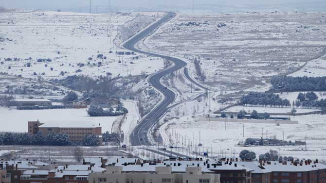 Salida de la N-403 desde El Rastro, en &Aacute;vila.