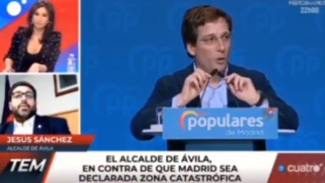 El alcalde de Ávila interviene en Cuatro.