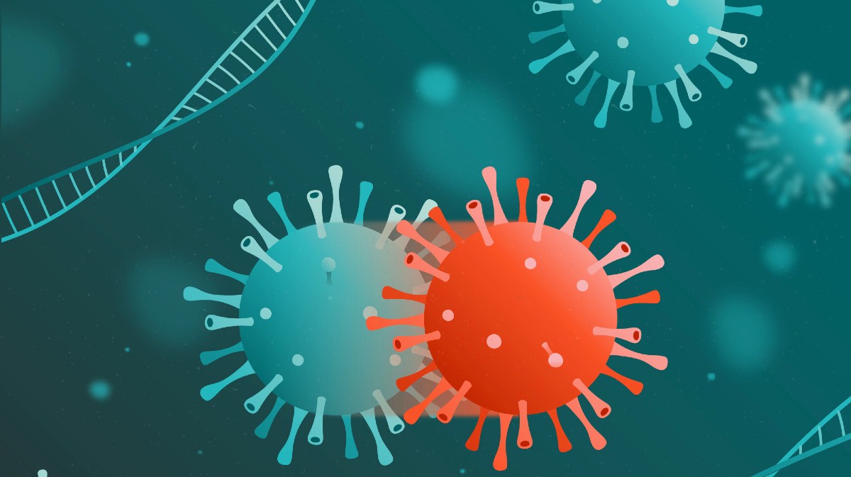 Recreación gráfica del virus de la Covid.