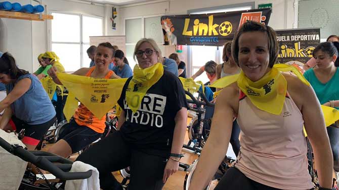 Imagen de archivo del maratón de spinning solidario en Ávila.