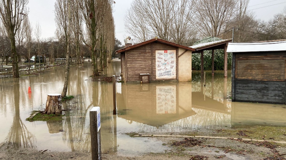 El parque de El Soto, inundado el s&aacute;bado.