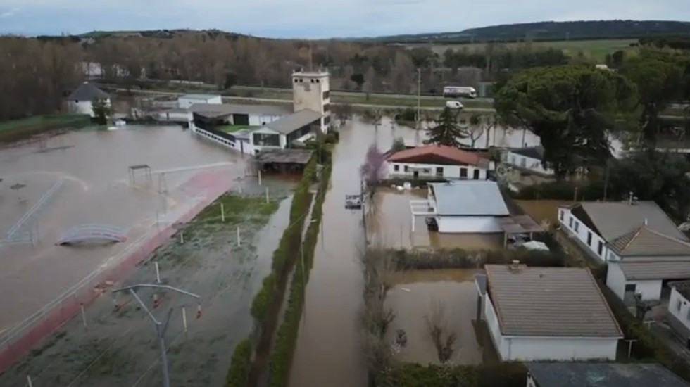 Inundaci&oacute;n de la urbanizaci&oacute;n Coto de Puenteviejo, en Maello, en marzo de 2025.