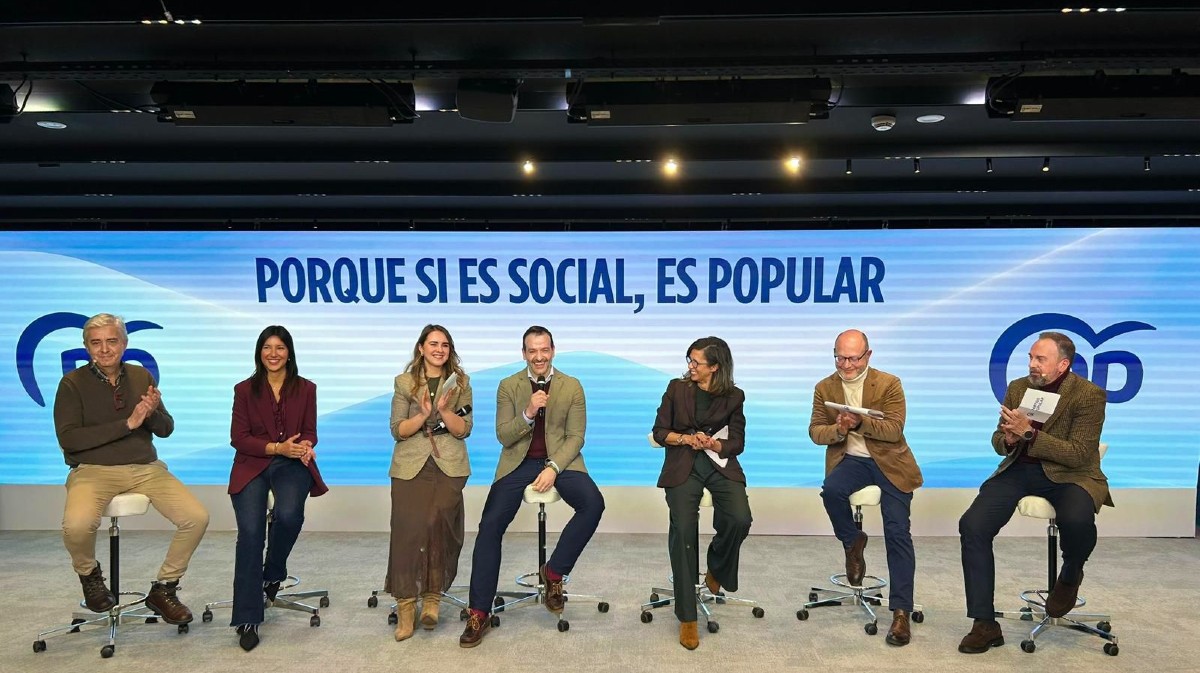 Jorge Pato en un acto en la sede nacional del PP.