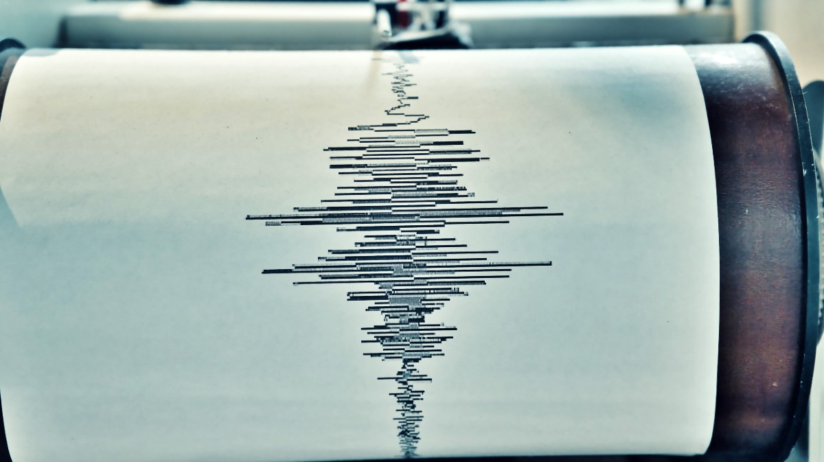 Dispositivo de grabaci&oacute;n sismogr&aacute;fica con ondas s&iacute;smicas.