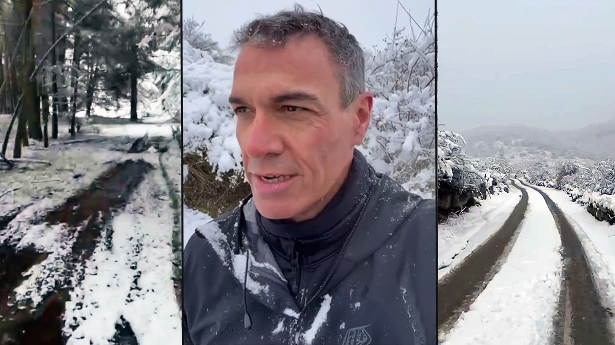 Pedro S&aacute;nchez en Peguerinos en im&aacute;genes de sus redes sociales.