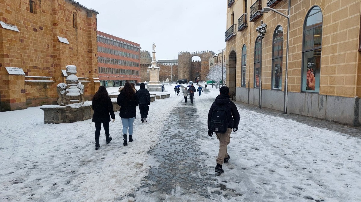 Nevada en Ávila, este miércoles.