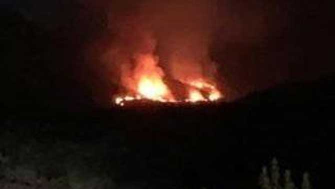 Incendio en Candeleda en la noche del domingo.