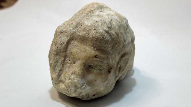 Cabeza romana de Noharre, pieza de invierno en el Museo de Ávila.