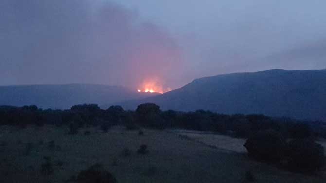 Incendio de Villafranca en la noche del miércoles.