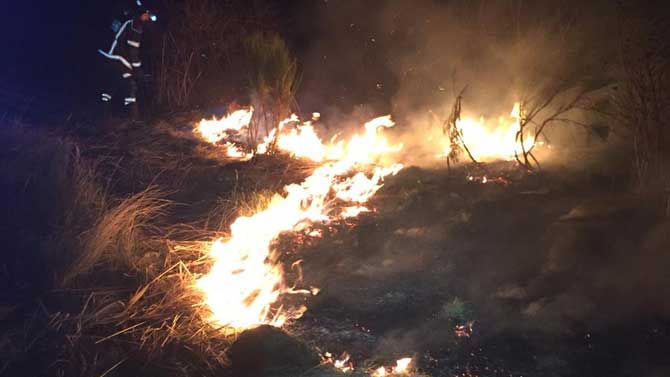 Incendio en la noche del sábado en Riofrío.