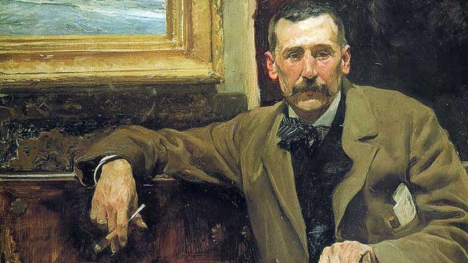 Retrato de Pérez Galdós. öleo de Sorolla. Casa-Museo Galdós de Las Palmas. 1863.