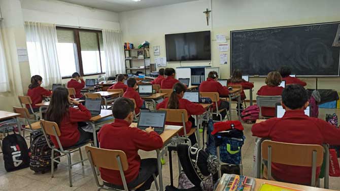 Alumnos del Colegio Diocesano.