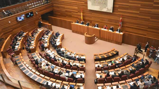 Pleno de las Cortes de Castilla y León este martes.