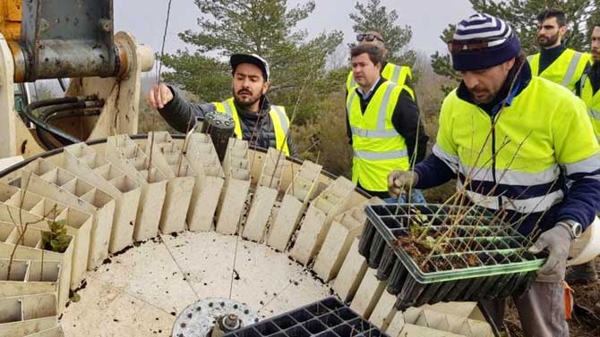 Jes&uacute;s Mart&iacute;n en la reforestaci&oacute;n de Guardo (Palencia).