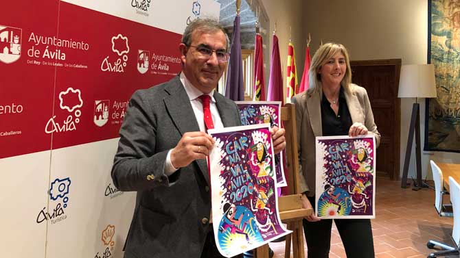Félix Meneses y Paloma del Nogal presentan el cartel y el programa del Carnaval.