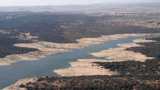 El embalse de Las Cogotas en julio de 2019.
