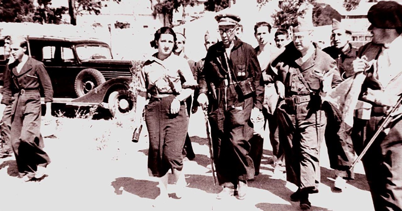 Encuentro de Mangada y Carrillo en Navalperal. Foto Santos Yubero, 1936, Comunidad de MADRID.