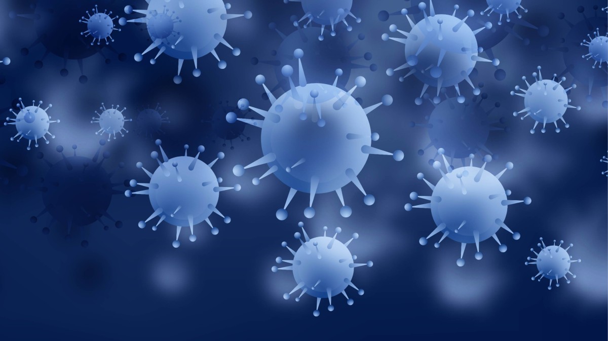 Recreación gráfica del virus de la Covid.