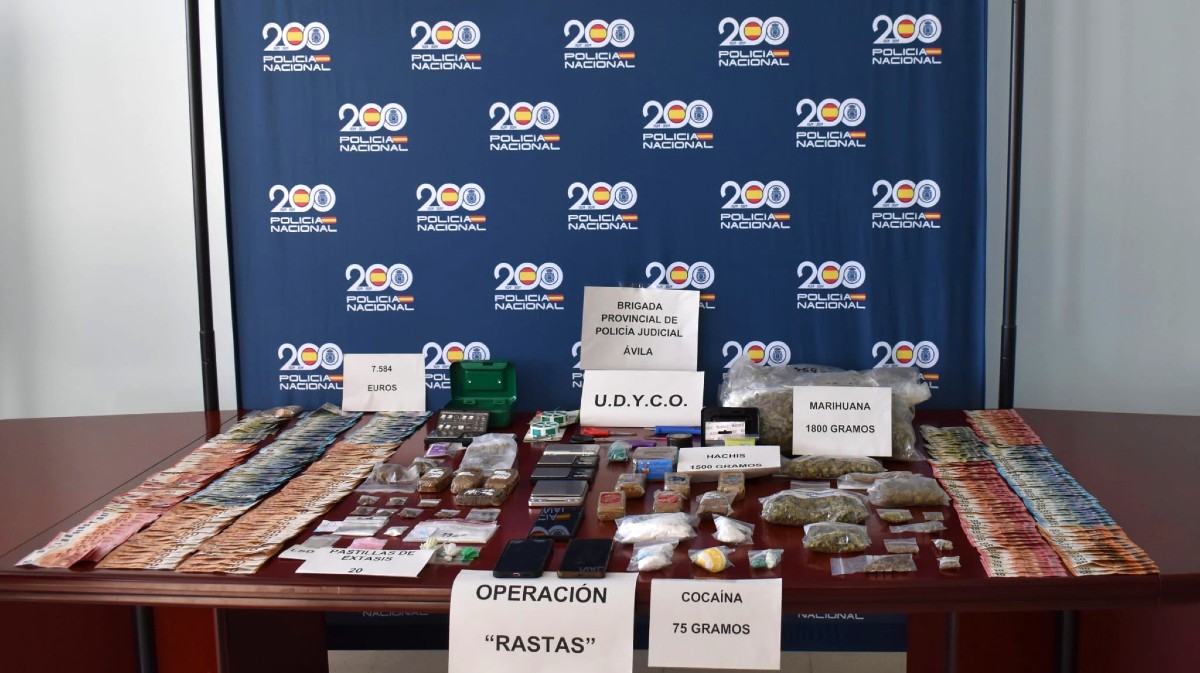 Sustancias estupefacientes intervenidas en la Operaci&oacute;n Rastas.