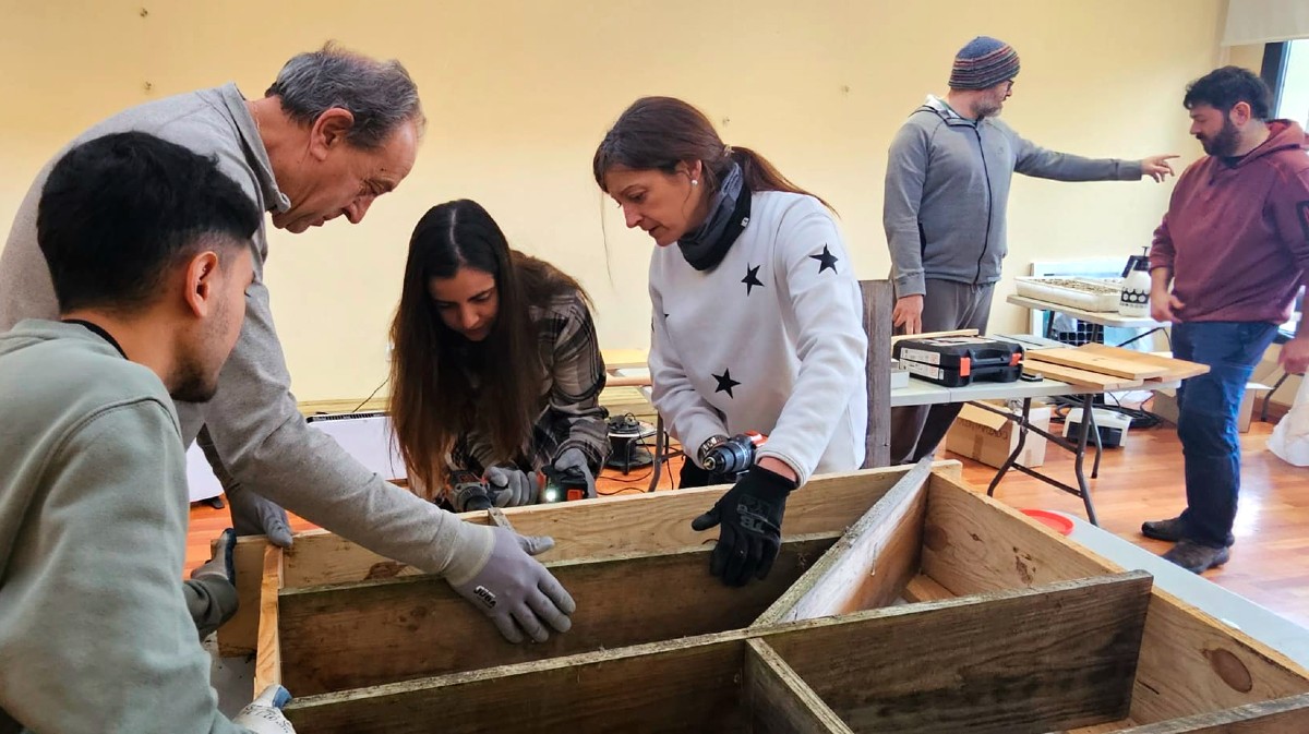 El voluntariado medioambiental arranca con la restauración de un hotel para insectos