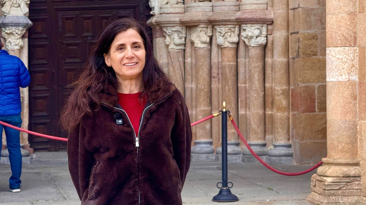 Cristina Sanchidri&aacute;n ante San Vicente, el martes por la ma&ntilde;ana.