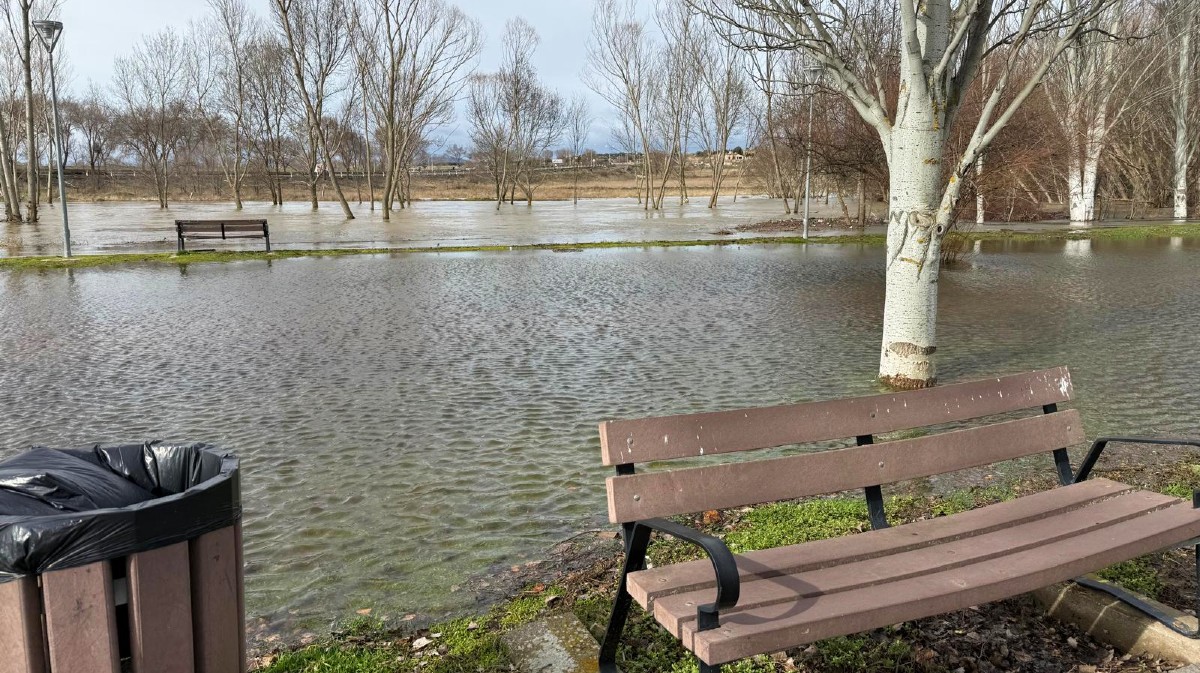 Desbordamiento del r&iacute;o Adaja en la ma&ntilde;ana del mi&eacute;rcoles.
