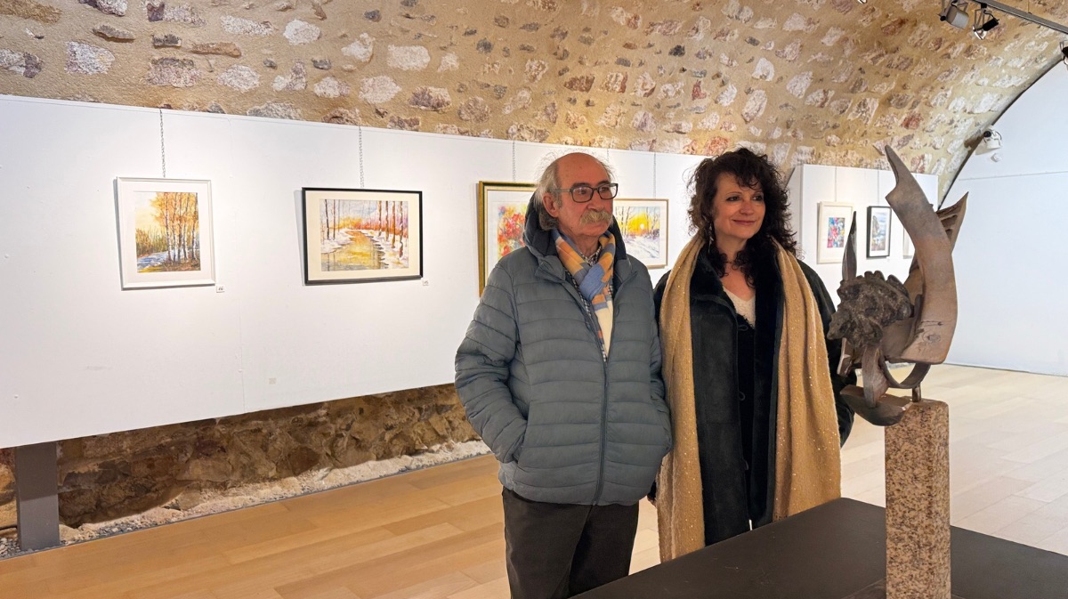 Emilio S&aacute;nchez y Yolanda D&iacute;az en la exposici&oacute;n