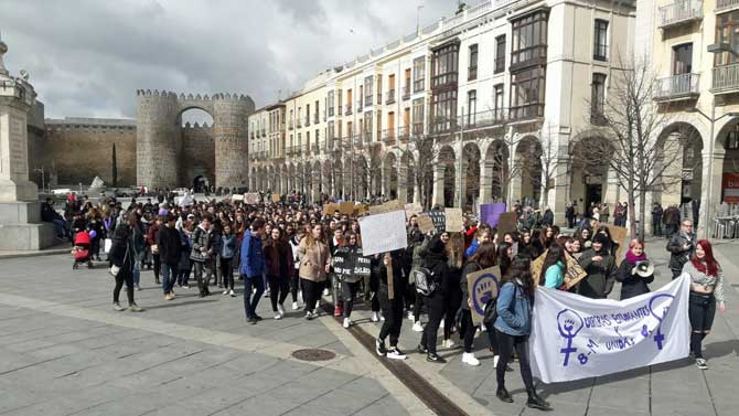 Manifestación de estudiantes en Ávila.