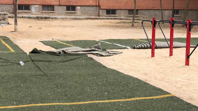 Esatdo actual del parque de calistenia.