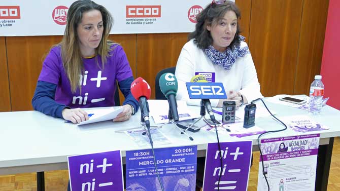 Mar&iacute;a Villacastib, de UGT, y Sonsoles Garc&iacute;a, de CCOO.