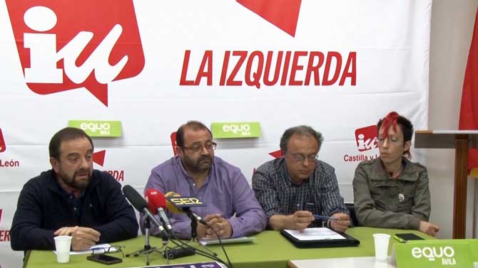 Bruno Coca y José Jiménez, de IU, y Juan Carlos Rico y Leonor Sánchez, de Equo.