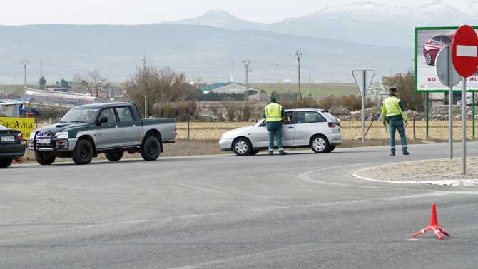 Control de tráfico de la Guardia Civil.