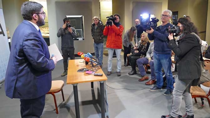 Sánchez Cabrera en la rueda de prensa tras conocer la moción de censura.