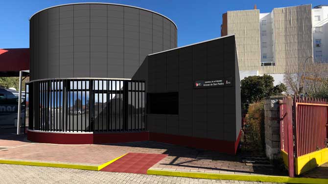 Proyecto del exterior de la estaci&oacute;n de bus de Arenas.