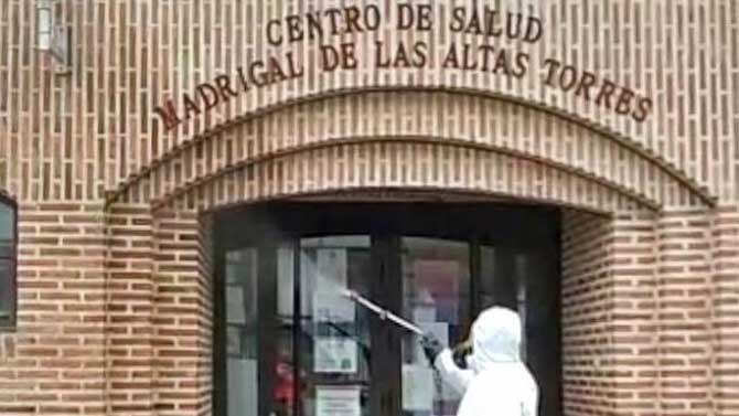 Desinfectaci&oacute;n en Madrigal de las Altas Torres.