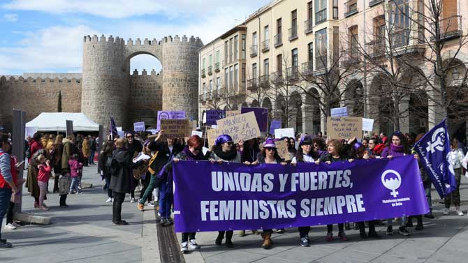 Manifestación del Día de la Mujer en Ávila.