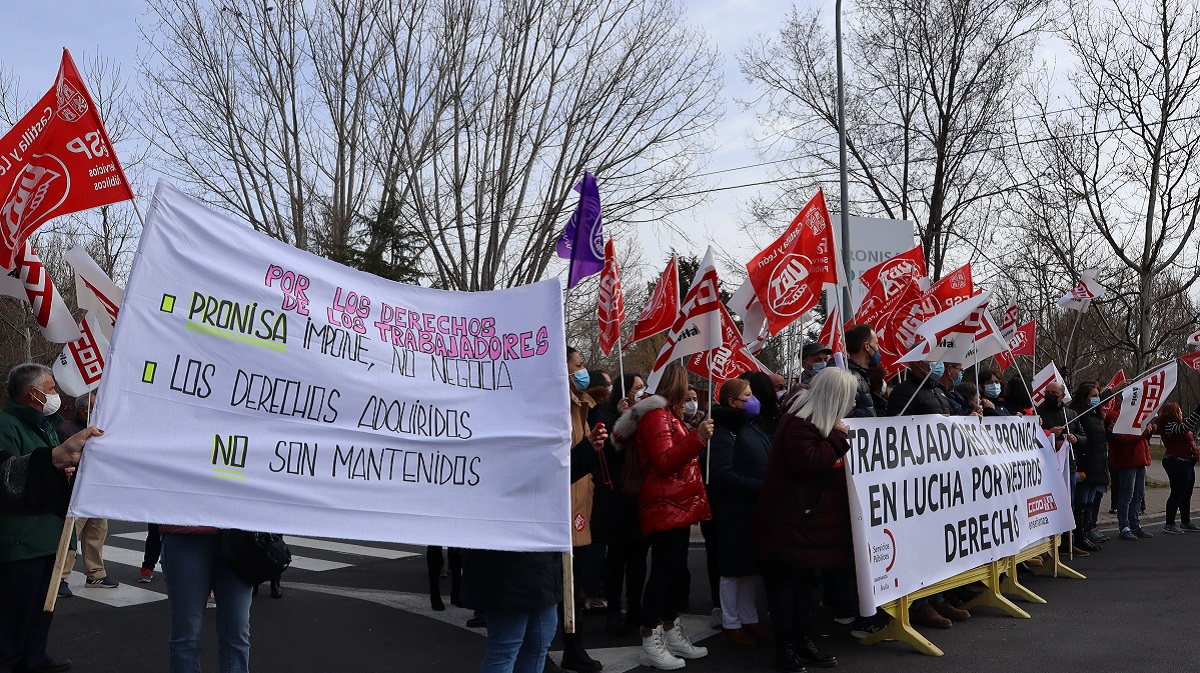 Protesta de los empleados de Pronisa el 25 de febrero.