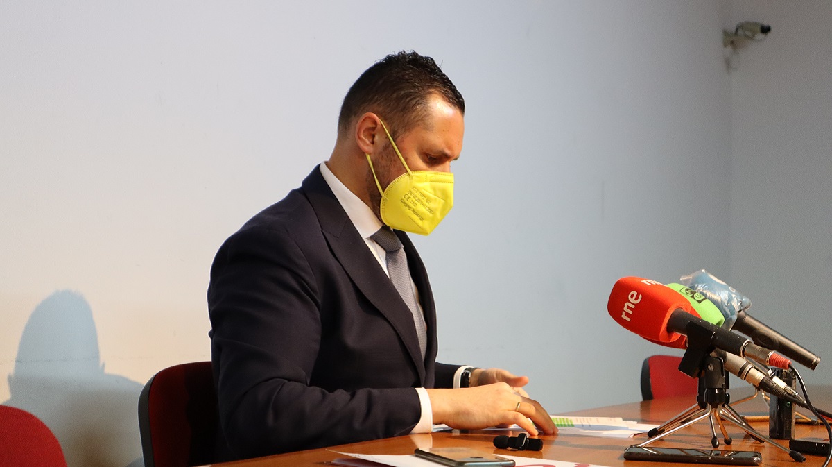 El portavoz del equipo de gobierno, José Ramón Budiño, durante la rueda de prensa de este jueves