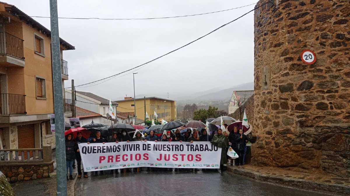 Manifestación agraria en El Barco de Ávila.