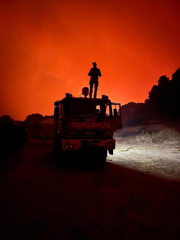 27. Intervención de los Bomberos de Ávila en el incendio de Cebreros, 2022. Foto de archivo.