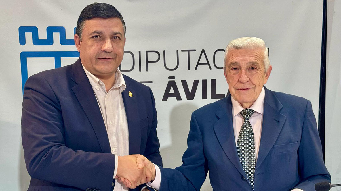 Carlos García, presidente Diputación Ávila, Fernando Gutiérrez, presidente Banco Alimentos