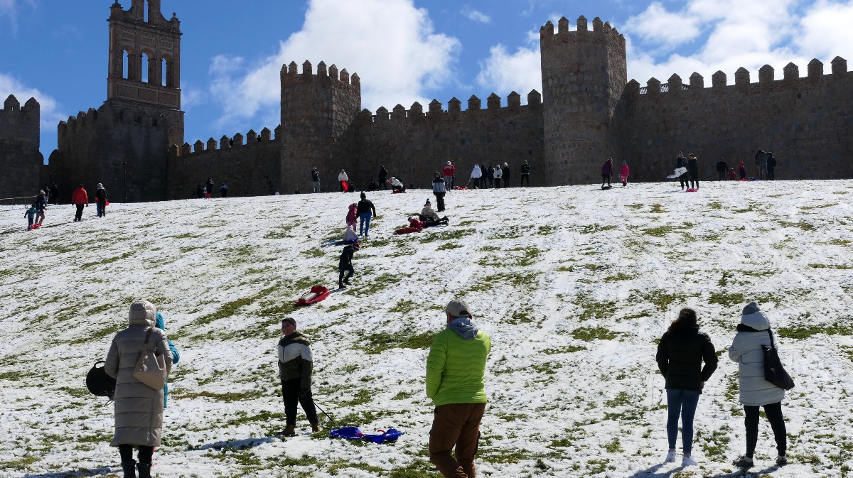 Nieve en Ávila el fin de semana.