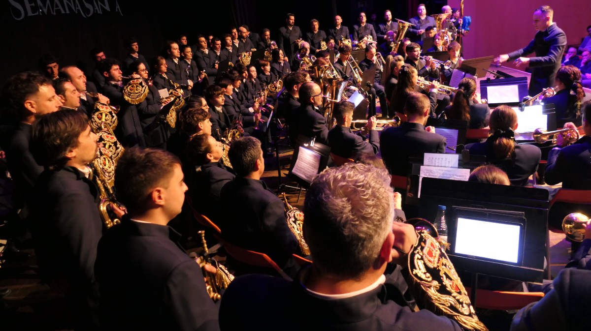 Banda del Amarrado en el preg&oacute;n de Semana Santa.